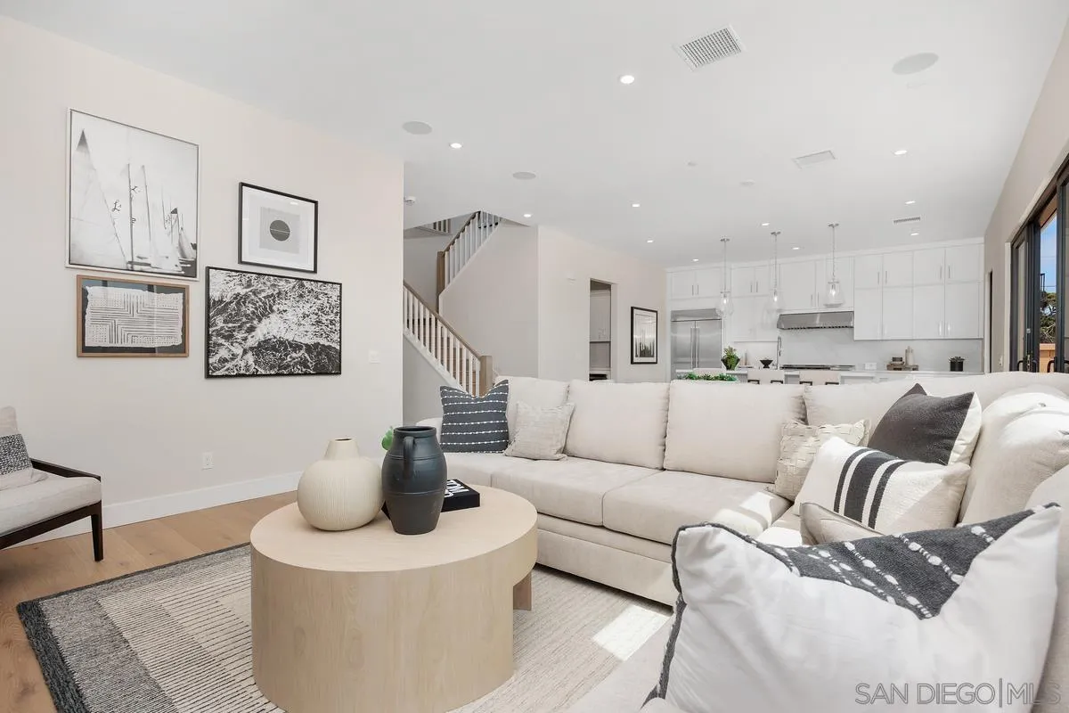 1645 Hunsaker Street Oceanside, CA 92054 - Photo 7 of 22 a living room with furniture and kitchen view