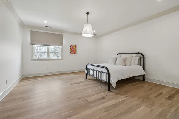 a view of a yard with an trees