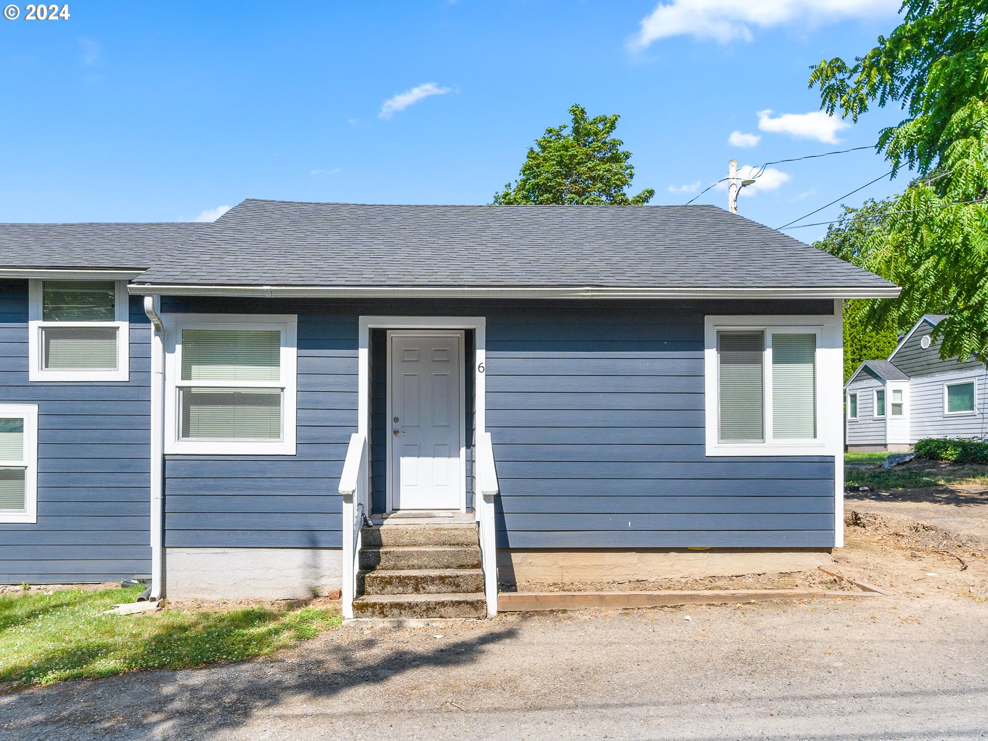 a front view of a house