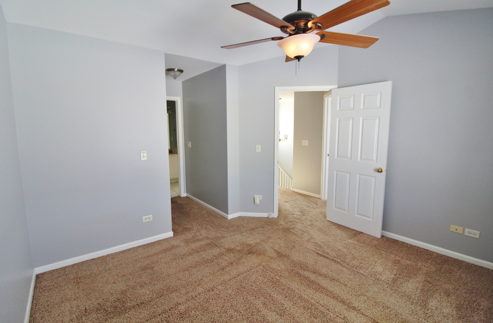 651 Chestnut Ridge Minooka, IL 60447 - Photo 19 of 33 an empty room with closet and a chandelier fan