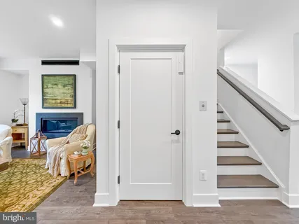 a view of an empty room with a garage