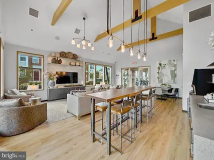 a front view of a building with street view