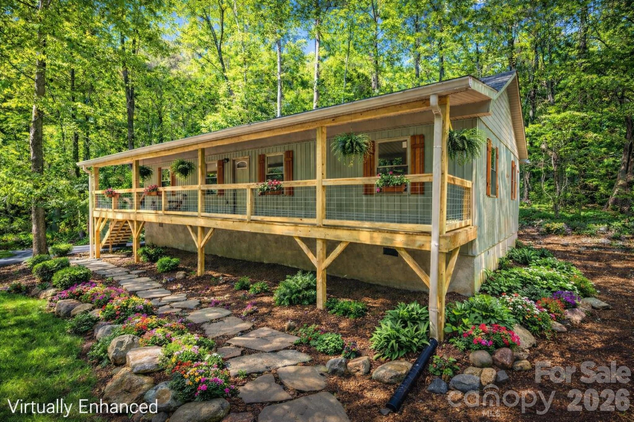 a house view with a outdoor space