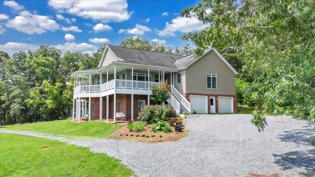a view of a garage with furniture and a garage