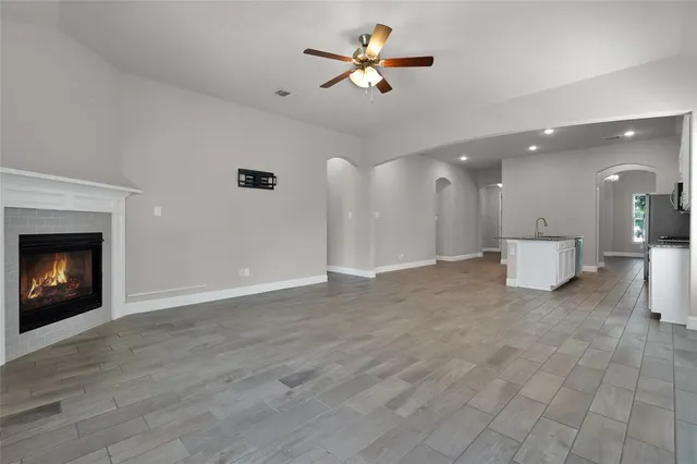 a view of a livingroom with a fireplace
