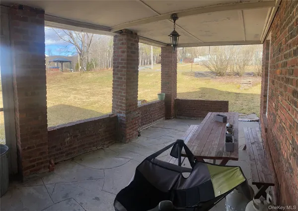 a living room with a large window