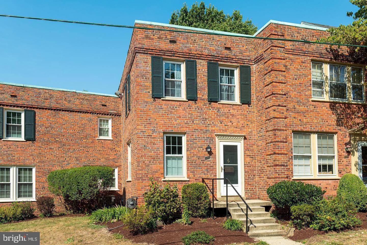 front view of a brick house