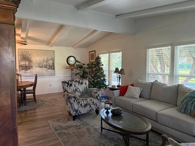 a living room with furniture