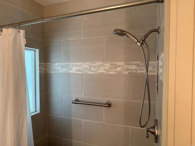 a bathroom with a shower