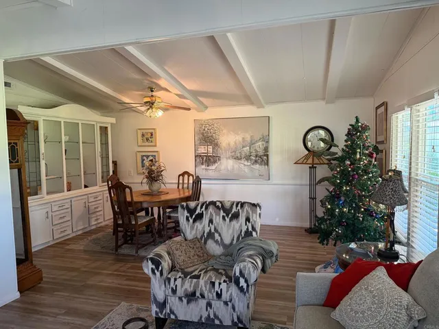 a view of a livingroom and dining room