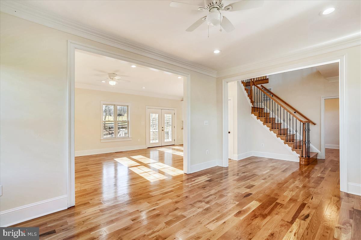 Open floor plan offers flexible use of rooms.