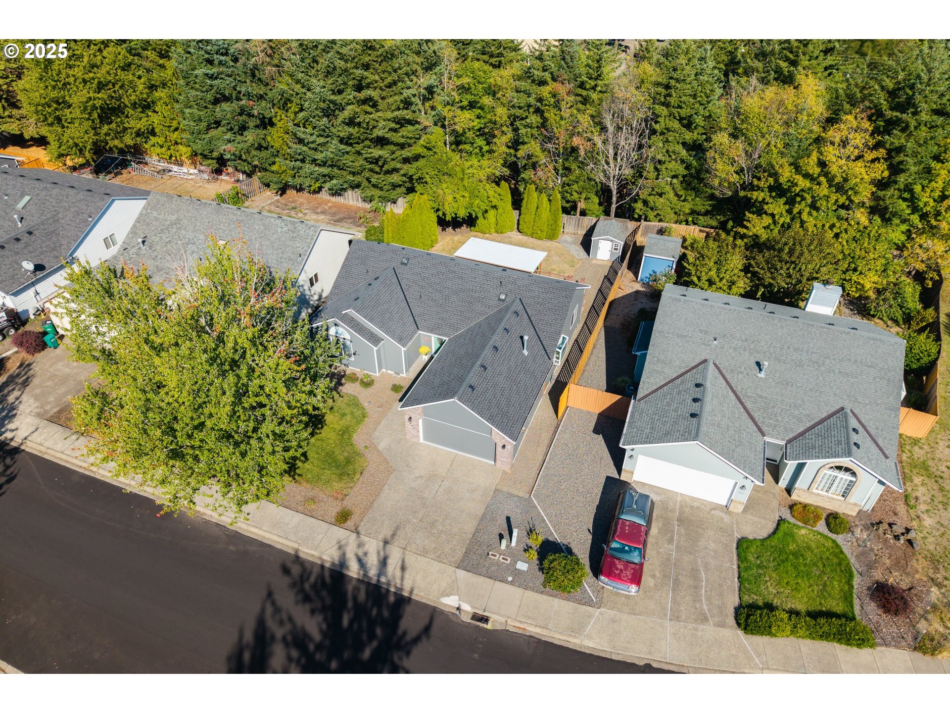 7243 Southwest Applegate Drive Beaverton, OR 97007 - Photo 32 of 39 an aerial view of residential house with outdoor space and swimming pool