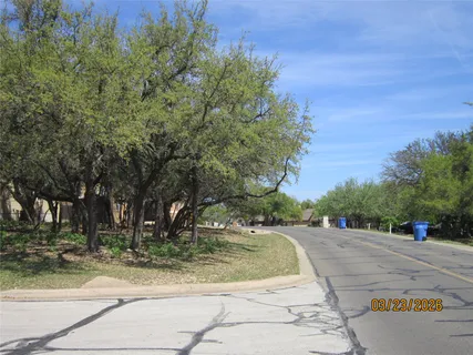 a view of a yard with a tree