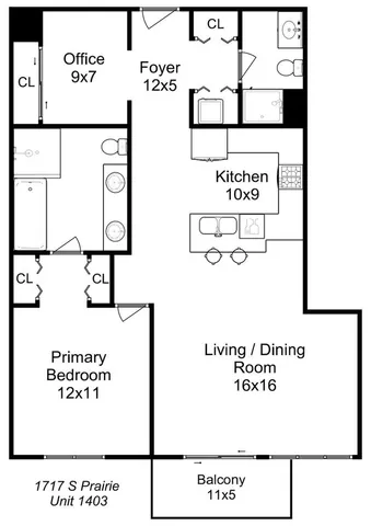 $3,100 | 1717 South Prairie Avenue, Unit 1403, Chicago, IL 60616