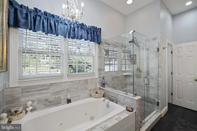 a view of a lake with a big yard