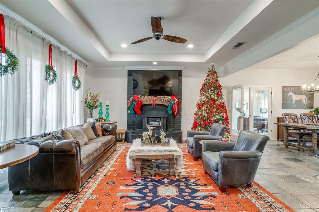 1930 Bethel Road Weatherford, TX 76086 - Photo 6 of 33 a living room with furniture and a fireplace