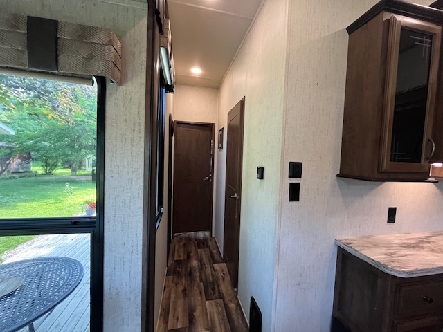 2795 East 28th Road Marseilles, IL 61341 - Photo 16 of 68 a bathroom with a granite countertop sink a mirror and shower