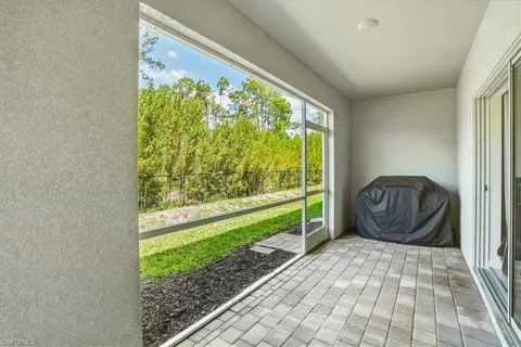 a view of a garden from a windows