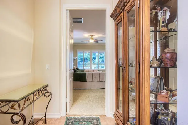 a view of a balcony and door