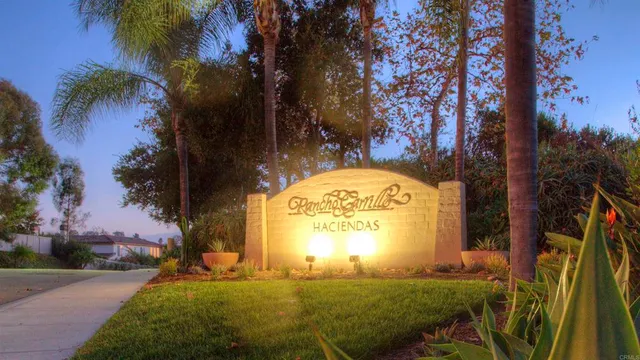 a view of a big yard with a large trees