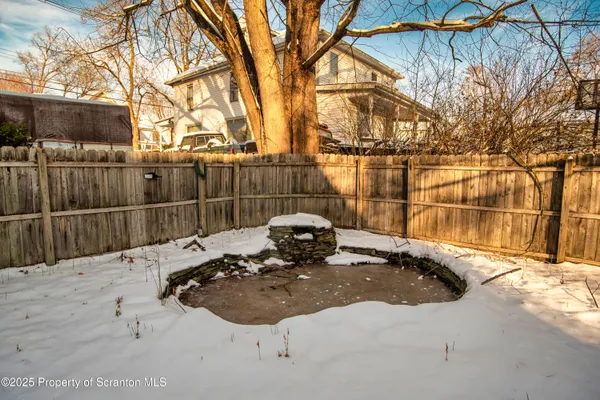 a view of a building with sitting area