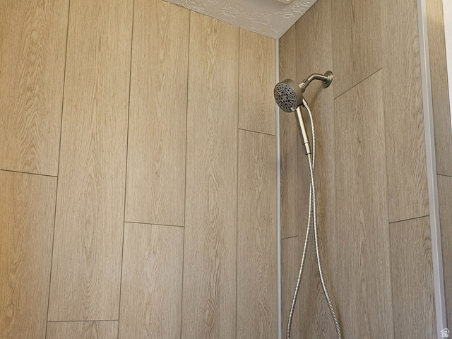 744 Royal Street Helper, UT 84526 - Photo 16 of 33 Bathroom view of a shower and a textured ceiling