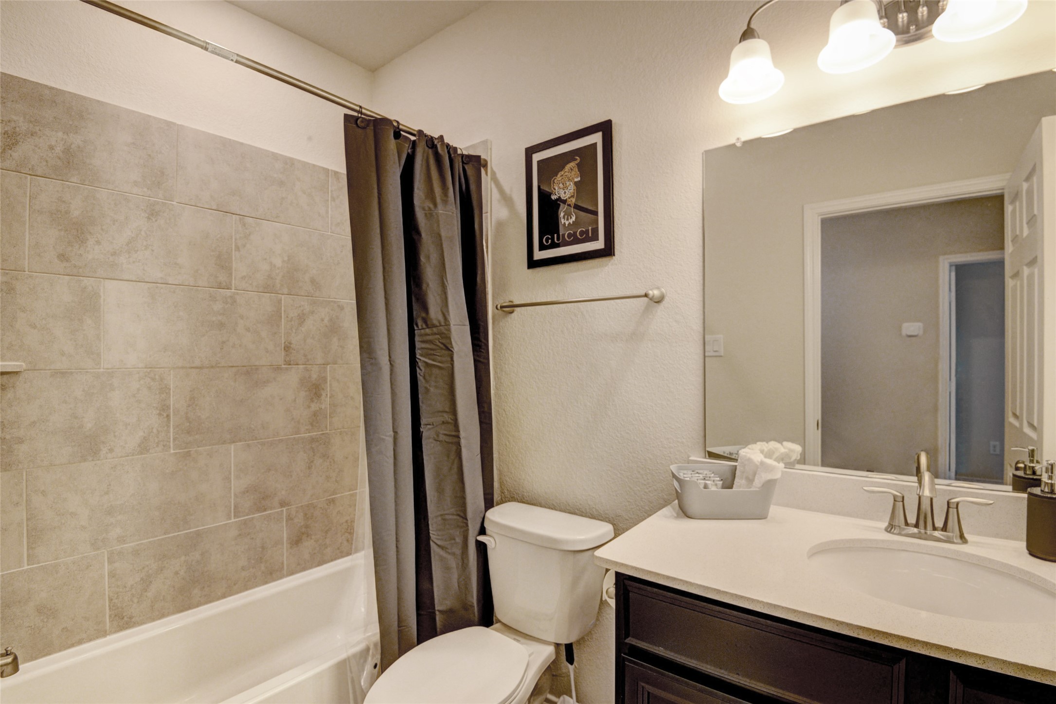 3104 Roseland Terrace Lane Houston, TX 77063 - Photo 10 of 14 a bathroom with a granite countertop sink toilet and shower