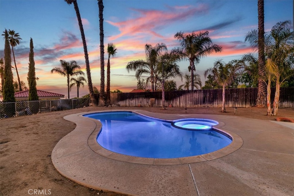 15745 Saddleback Road Riverside, CA 92506 - Photo 32 of 42 Pool and Spa View at Twilight