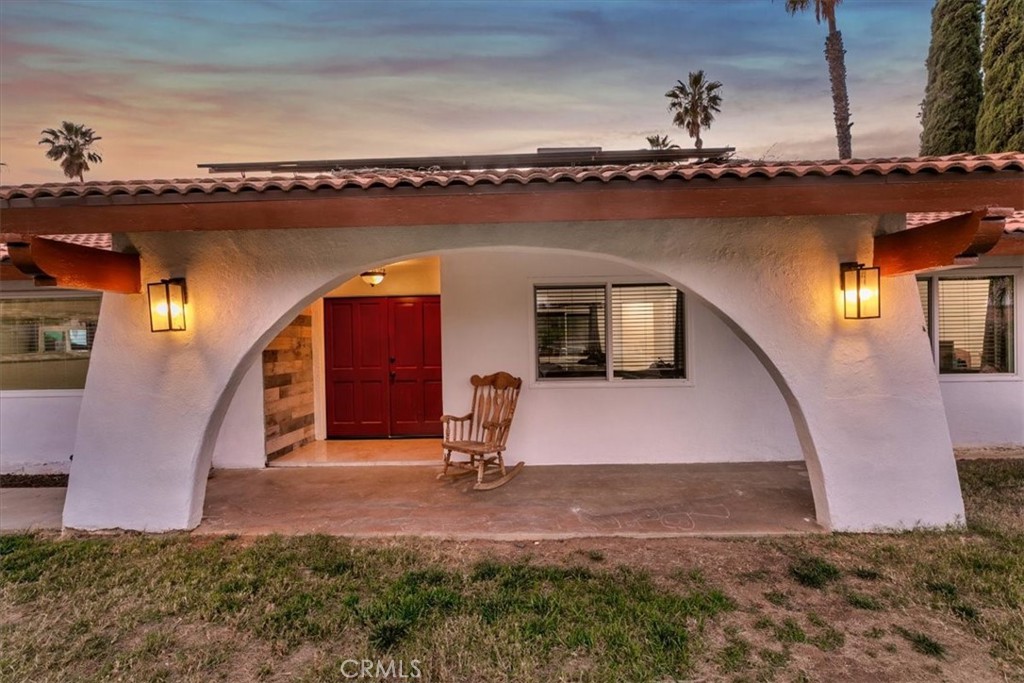 15745 Saddleback Road Riverside, CA 92506 - Photo 5 of 42 Main Home Front Entry View at Twilight