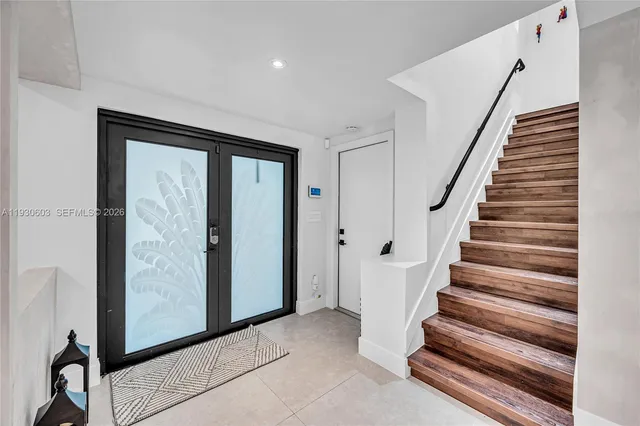 a view of balcony with yard