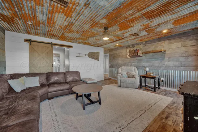 a outdoor living space with furniture