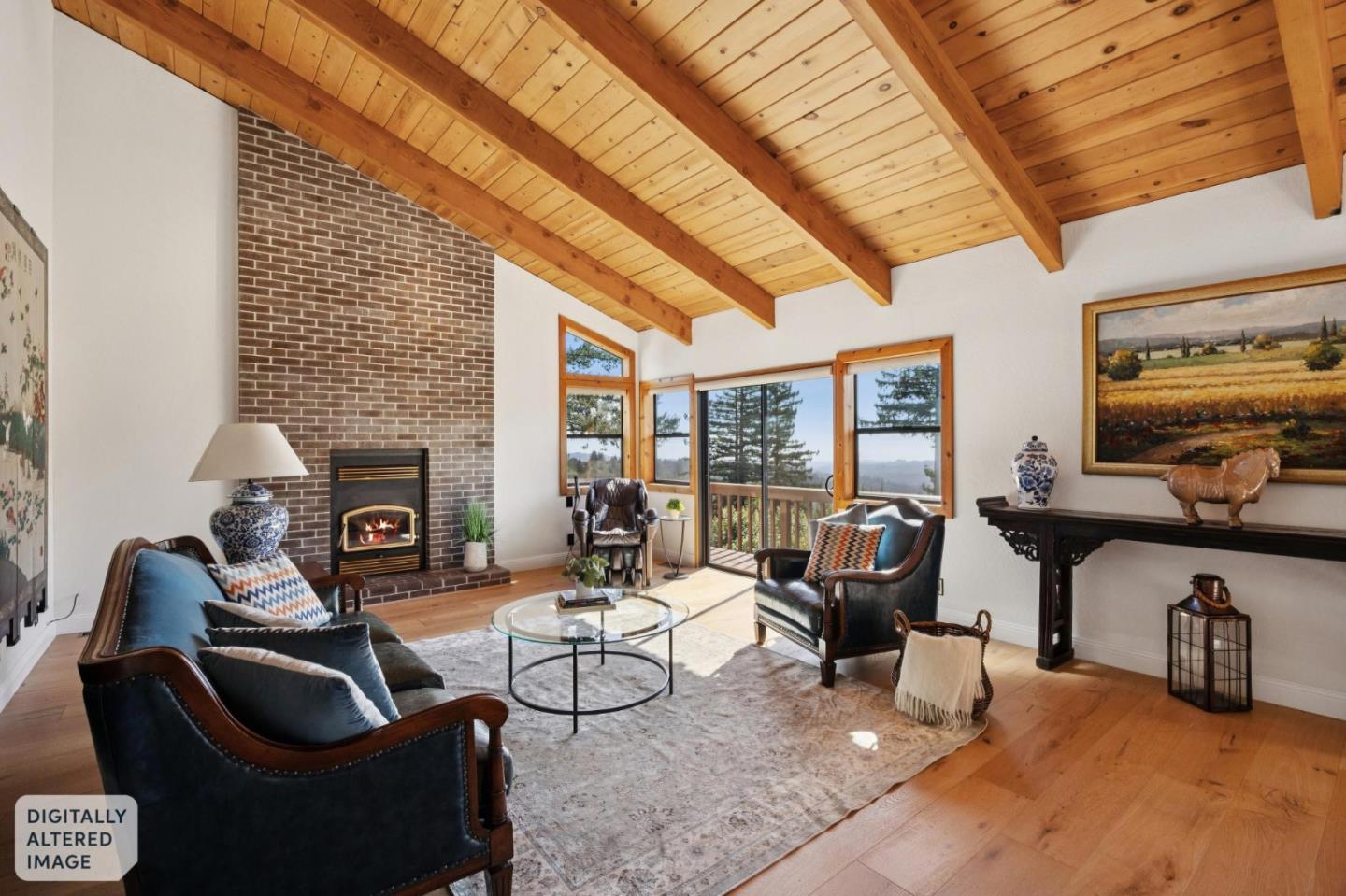 600 Ridge Top Road Los Gatos, CA 95033 - Photo 12 of 81 a living room with furniture and a fireplace