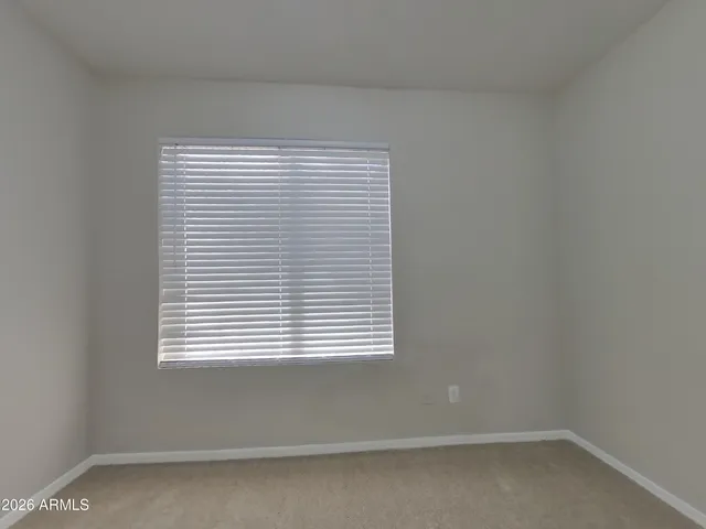 a view of a small space with a window