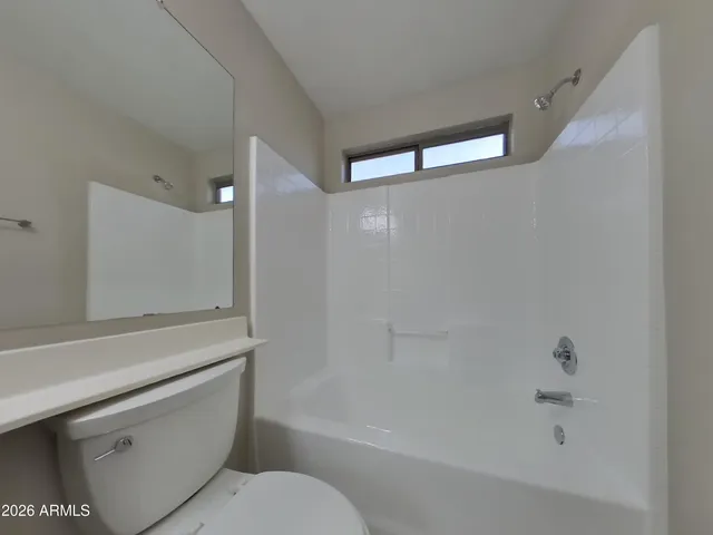 a bathroom with a toilet and a bathtub