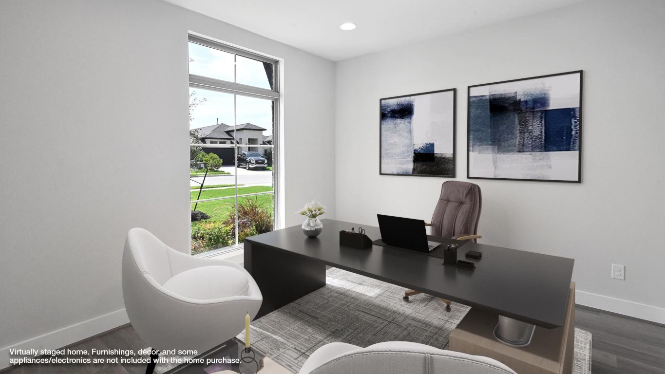 368 Prickly Poppy Loop Kyle, TX 78640 - Photo 6 of 39 Office space featuring dark wood-style floors and recessed lighting