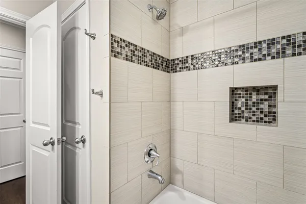 a bathroom with a shower