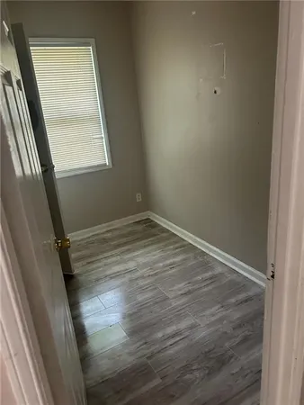 an empty room with a window