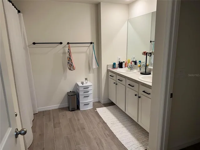 a bathroom with a shower