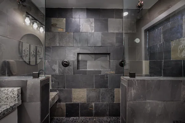 a bathroom with a shower