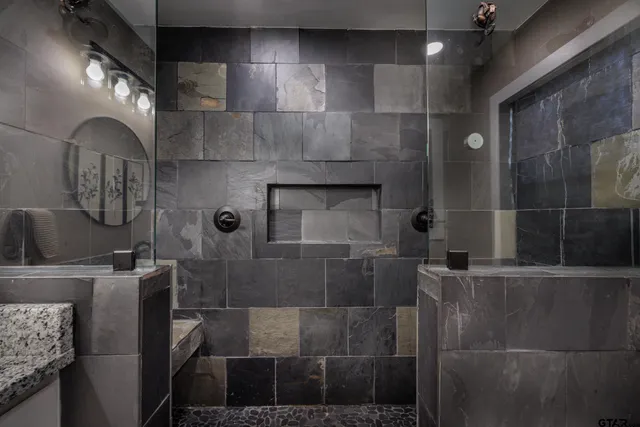 a bathroom with a shower