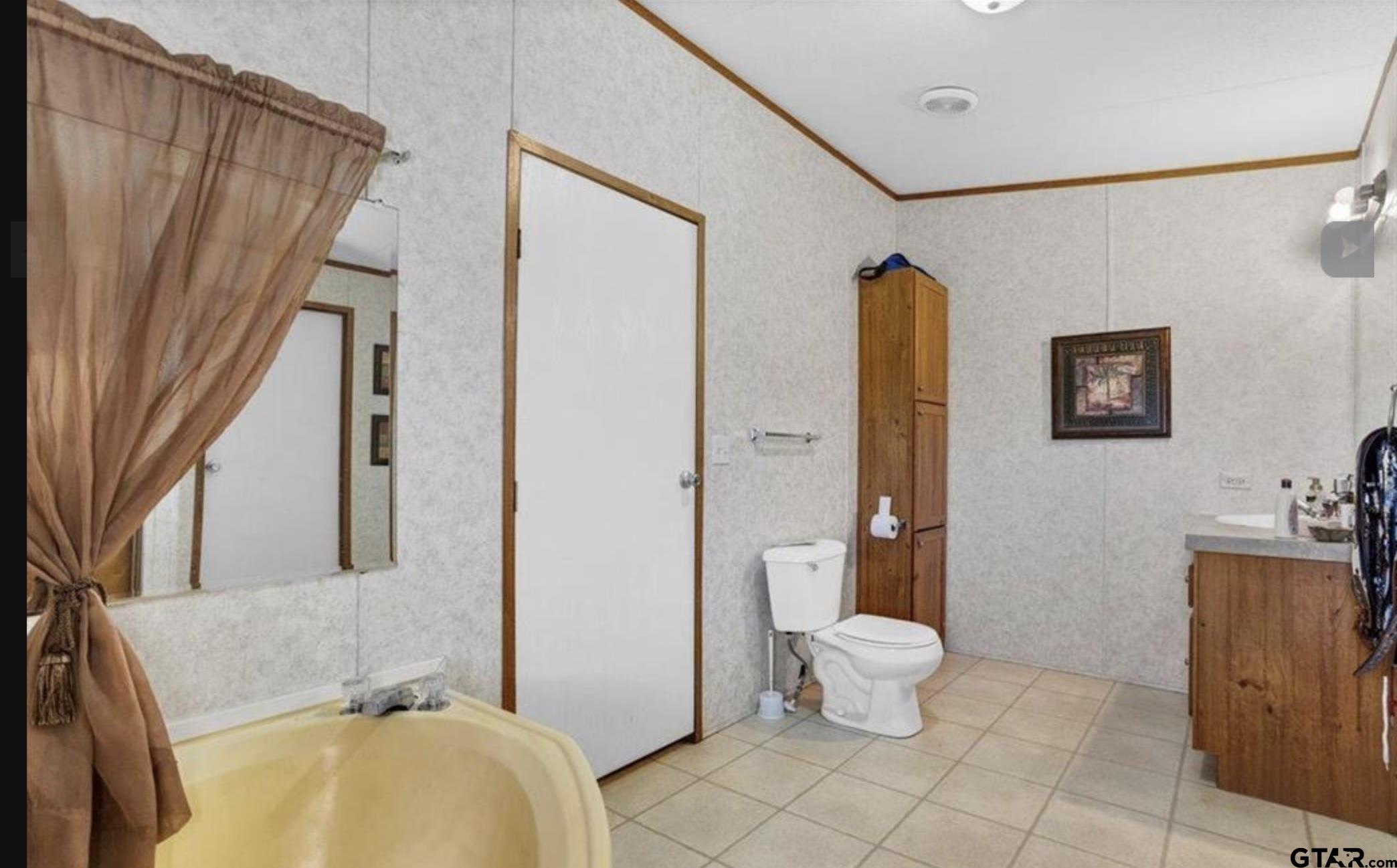 865 County Road Saltillo, TX 75478 - Photo 11 of 22 a bathroom with a tub sink toilet and mirror