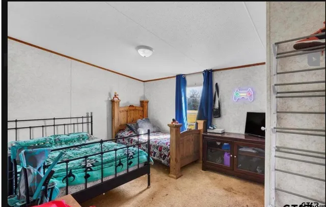 a bedroom with furniture and a window