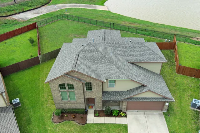 an aerial view of a house