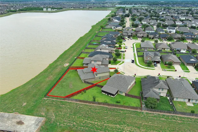 an aerial view of a house