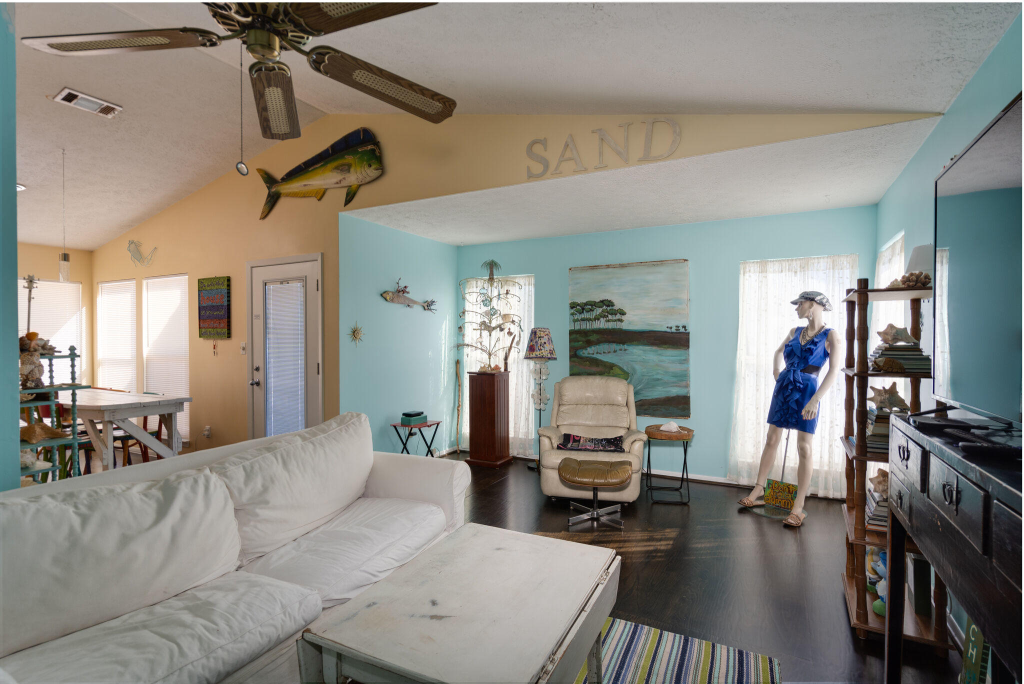 80 Buddy Street Santa Rosa Beach, FL 32459 - Photo 13 of 46 a living room with furniture and a wooden floor