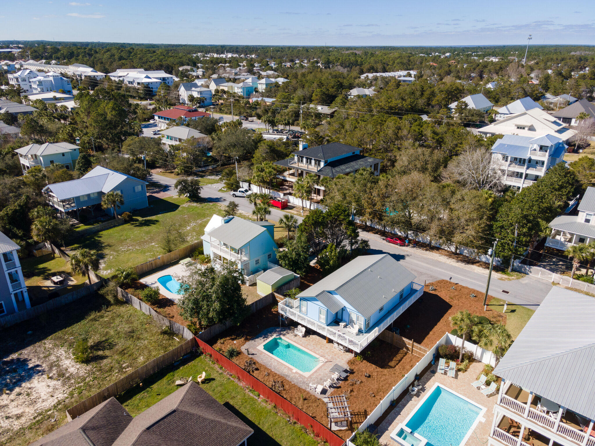 80 Buddy Street Santa Rosa Beach, FL 32459 - Photo 38 of 46 an aerial view of a house with a lake
