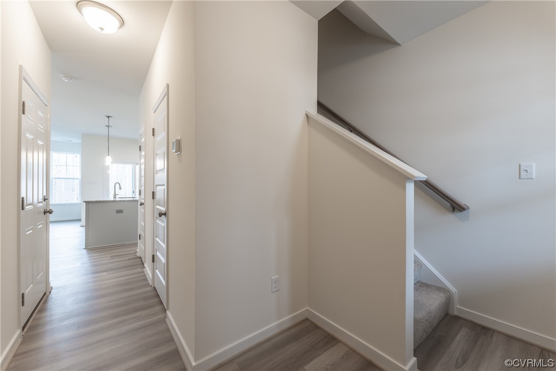 18609 Palisades Ridge Moseley, VA 23120 - Photo 3 of 50 a view of a hallway with wooden floor