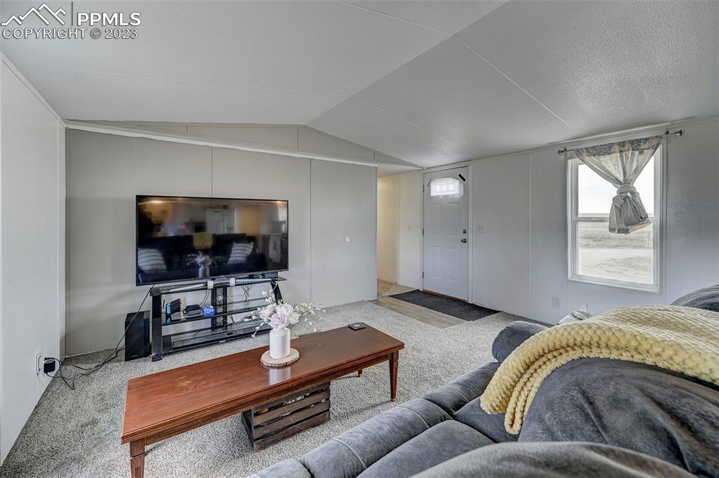 35525 Fossinger Road Yoder, CO 80864 - Photo 11 of 38 a living room with furniture and a flat screen tv