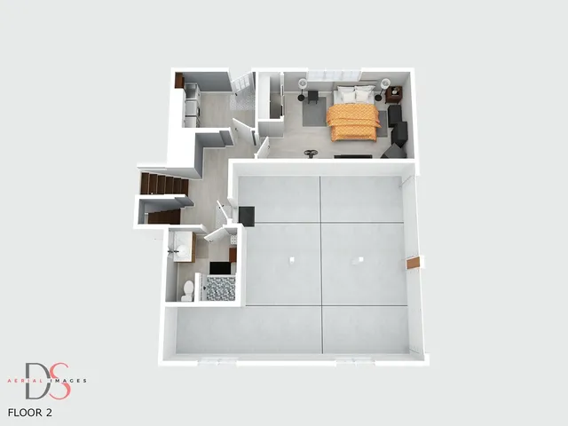 a view of a house with a big yard potted plants and large tree