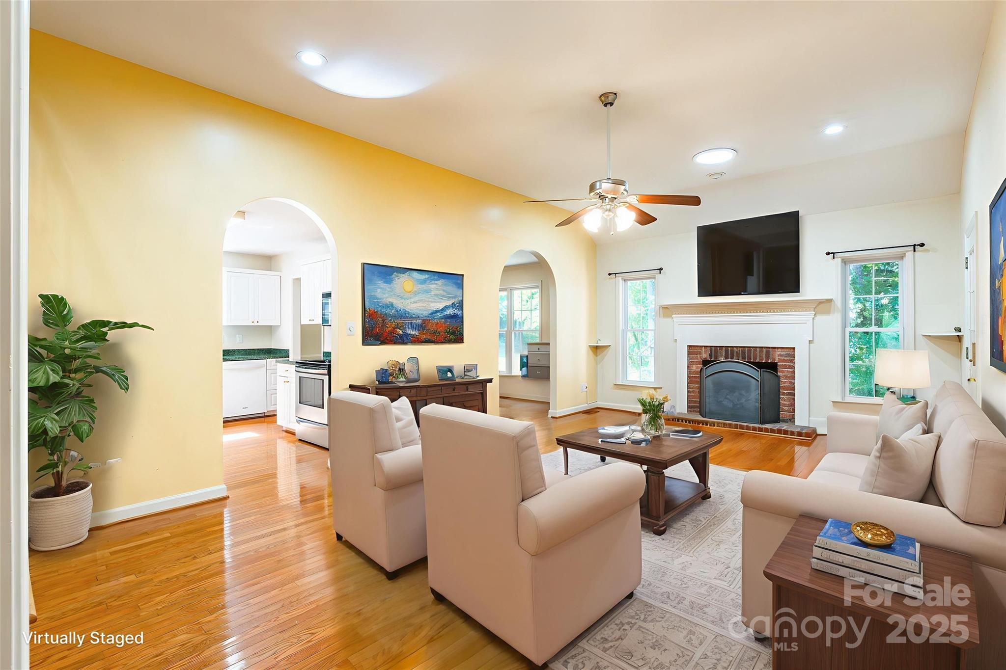 2177 Lookout Ridge Rock Hill, SC 29732 - Photo 7 of 46 a living room with furniture fireplace and flat screen tv